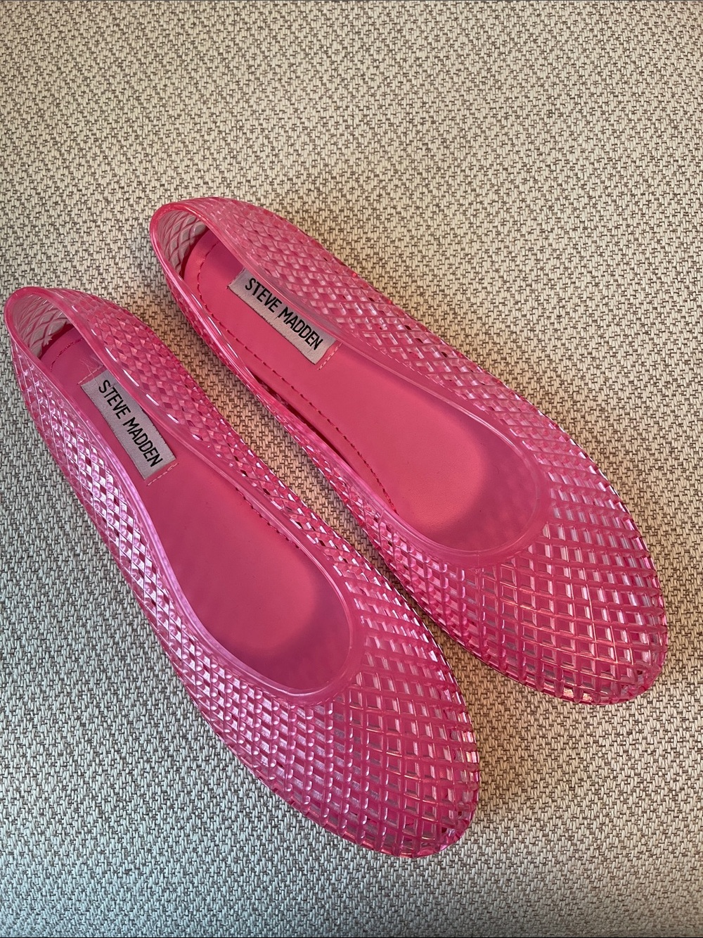 Steve Madden Pink Jelly Lattice Ballet Flats - Picture 2 of 3